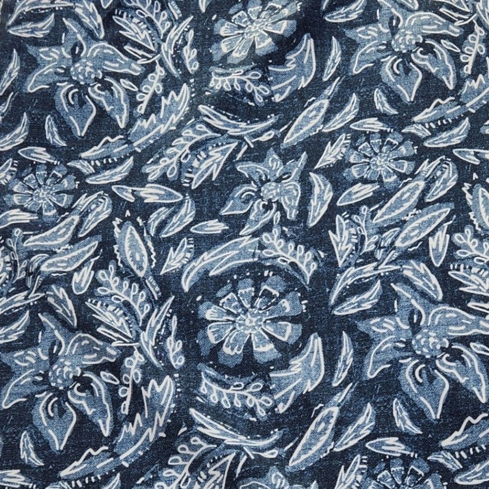 Rip Skirt Hawaii Length 4 Rustica Denim Blue Floral Wrap Skirt Womens Small NWT - Picture 6 of 9